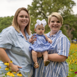 Alicia and Haley with their daughter Charlee conceived via IUI at Dallas IVF