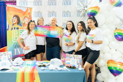 Dallas IVF PRIDE 2022 event booth in support of LGBTQ+ community